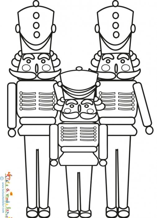 Coloriage des petits soldats de Noël
