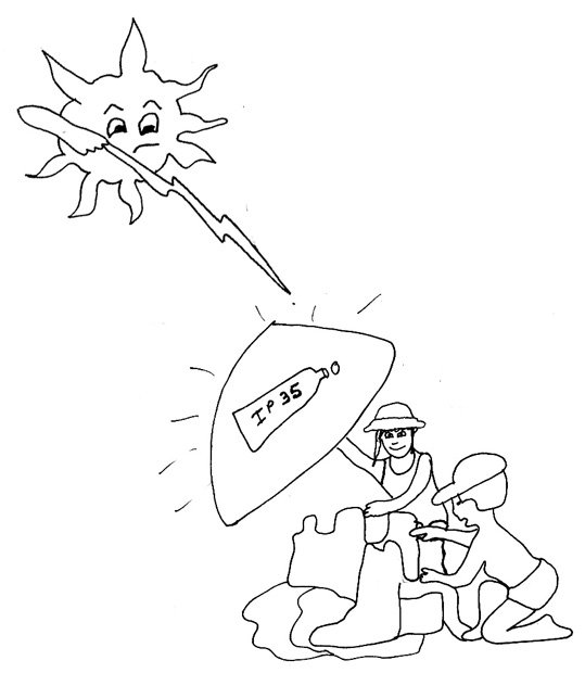 Imprimer le coloriage : la cr&egrave;me prot&egrave;ge du soleil
