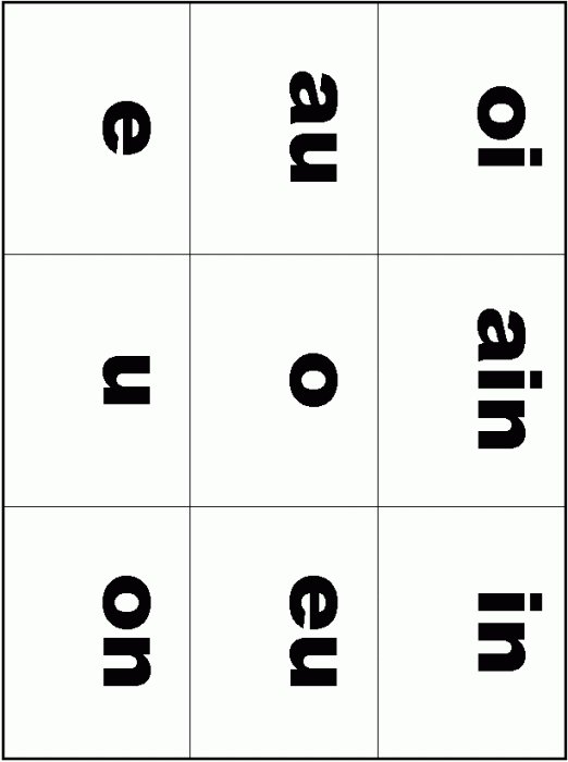 Imprimer la planche 1 du jeu des sons