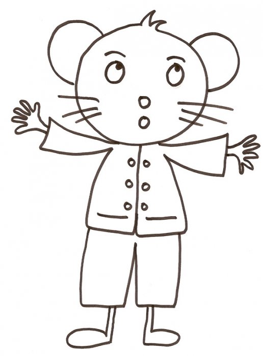 Coloriage enfant : coloriage d'une souris garcon