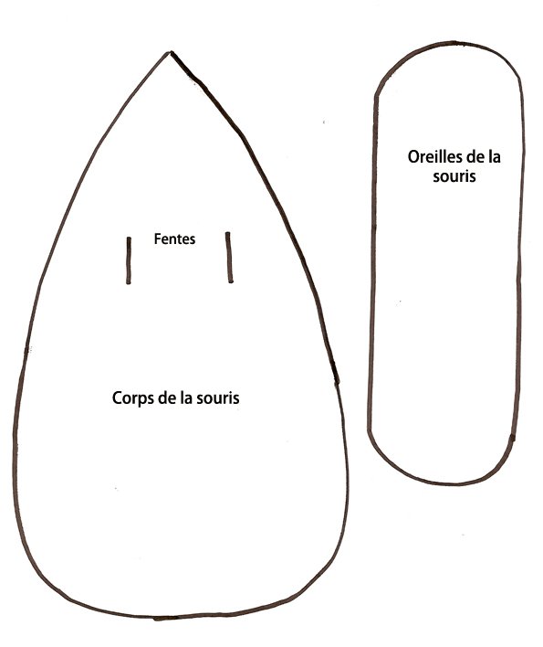 gabarits de la souris en feutrine &agrave; imprimer
