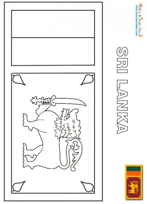 Coloriage du drapeau du Sri Lanka