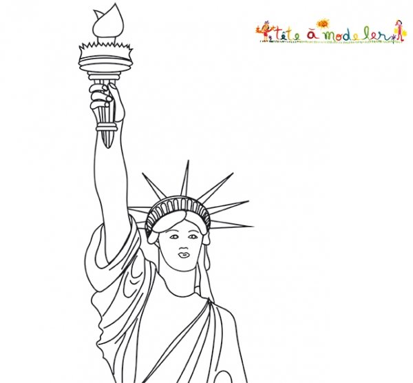Coloriage du buste de la statue de la liberté