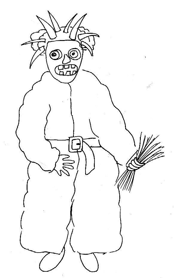 Coloriages de No&euml;l pere fouetard 2