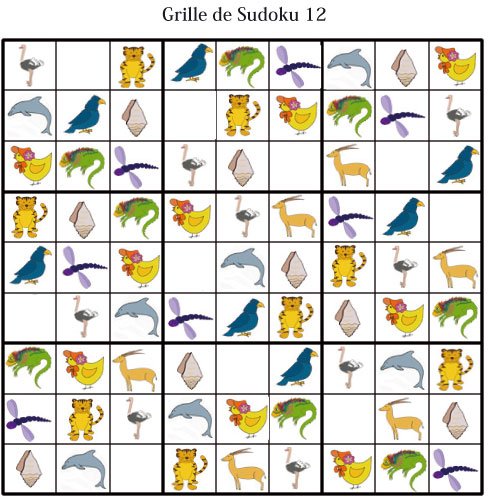 Imprimer les grille de sudoku 12 - sudoku enfant maternelle 