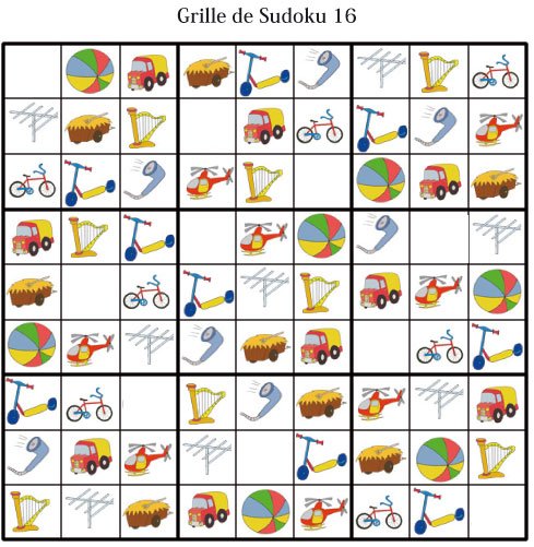 Imprimer les grille de sudoku 16 - sudoku enfant maternelle 