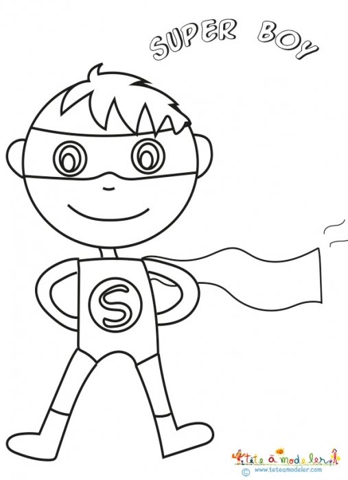 Coloriage d'un super boy