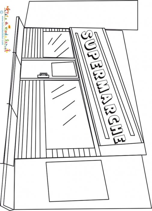 Coloriage d'un supermarché