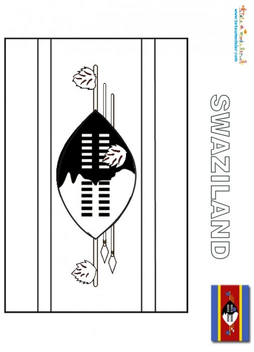 Coloriage du drapeau du Swaziland