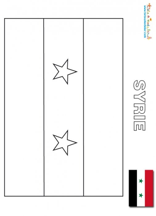 Coloriage du drapeau de la Syrie