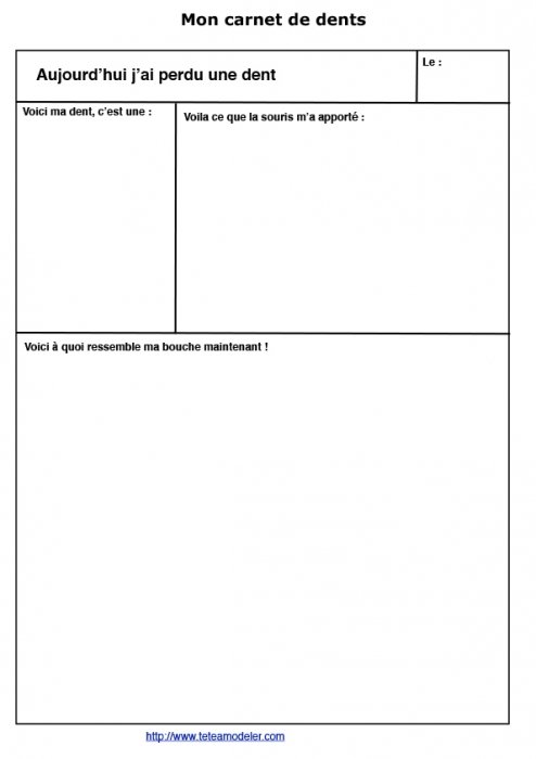 Fiche carnet de dents