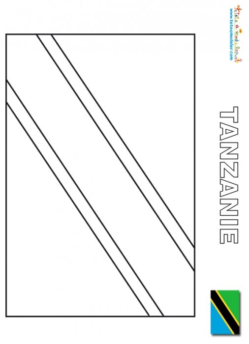 Coloriage du drapeau de la Tanzanie