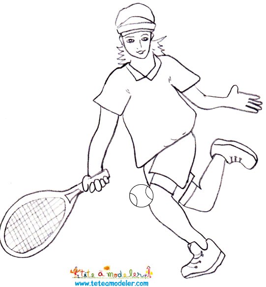Un coloriage sur le Tennis à imprimer