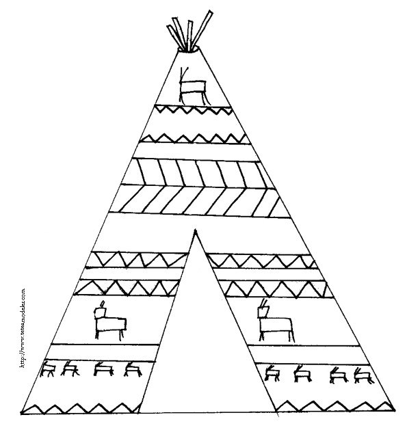 coloriage d'une tente d'indien
