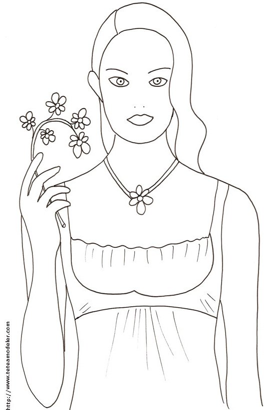 Coloriage du Top Model &agrave; la branche
