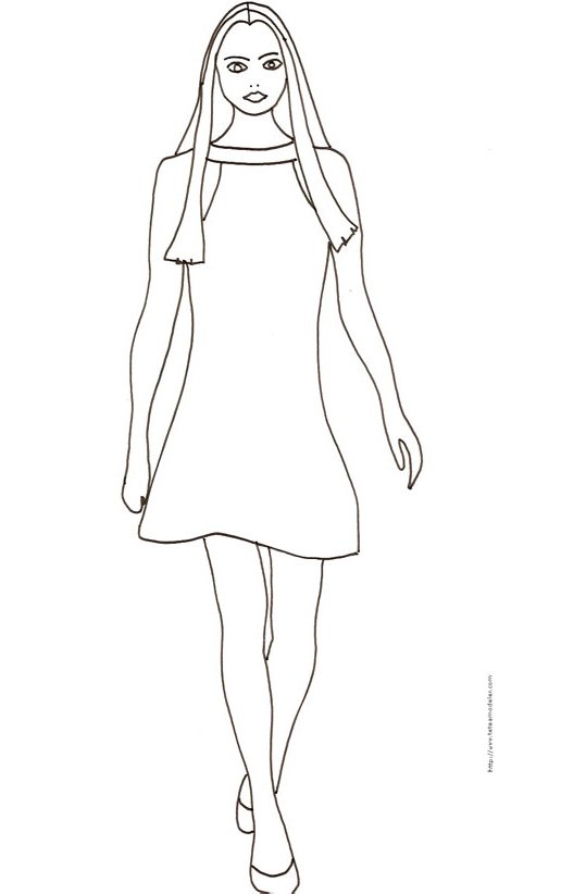Coloriage du Top Model dessin de manequin 13
