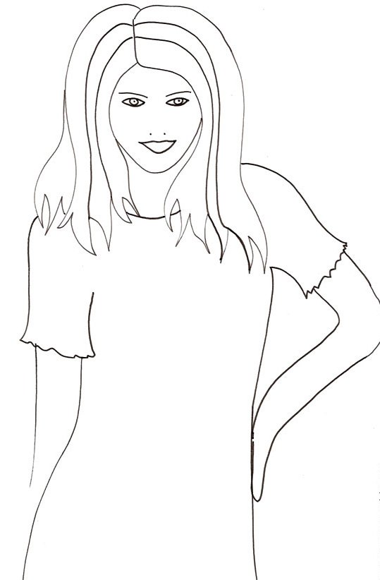 Coloriage du portrait de Top model
