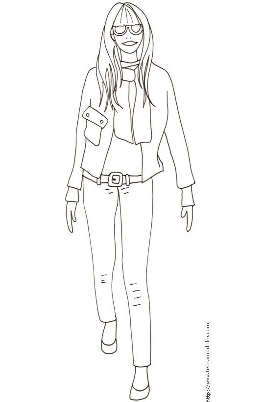 Coloriage du Top model vetements sport
