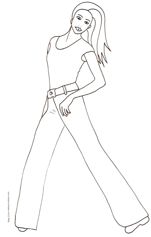 Coloriage du Top Model dessin n&Ocirc;&oslash;&Omega;33
