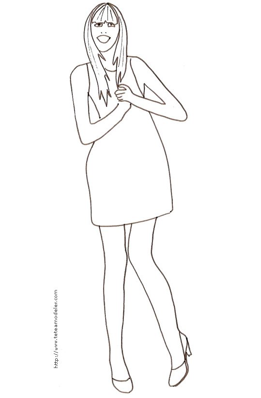 Coloriage du Top Model - dessin manequin 54
