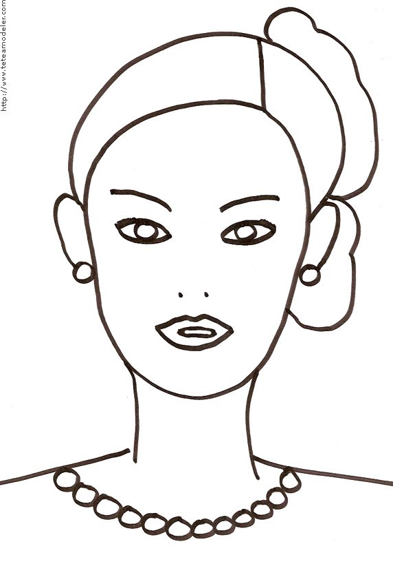 Coloriage du Top Model : visage
