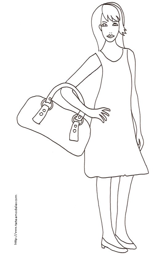 Coloriage du Top Model et it bag
