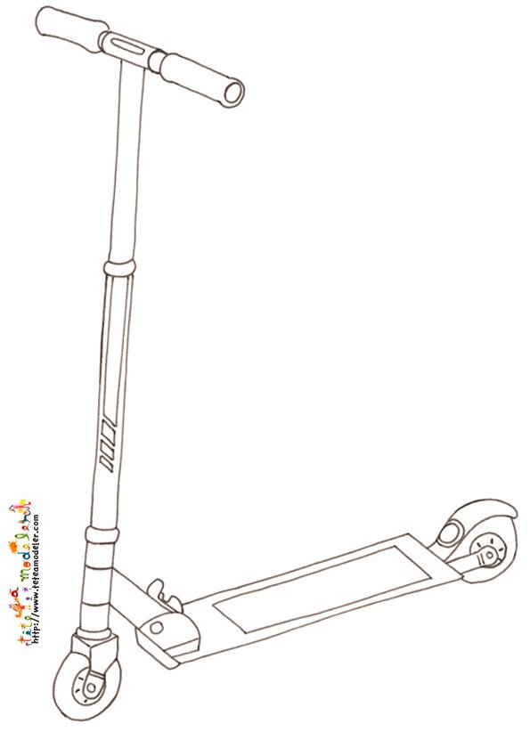 Coloriage trotinette pliante
