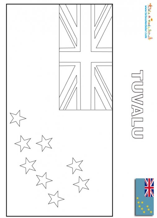 Coloriage du drapeau des Tuvalu