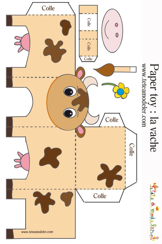 Petite vache en papier
