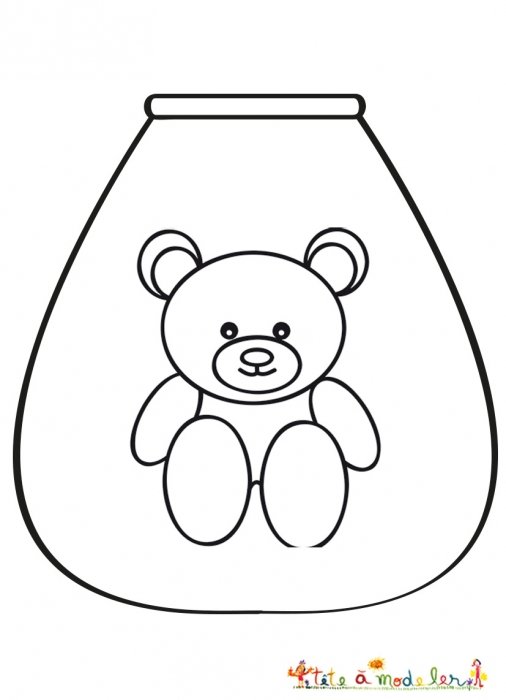 Coloriage vase au nounours