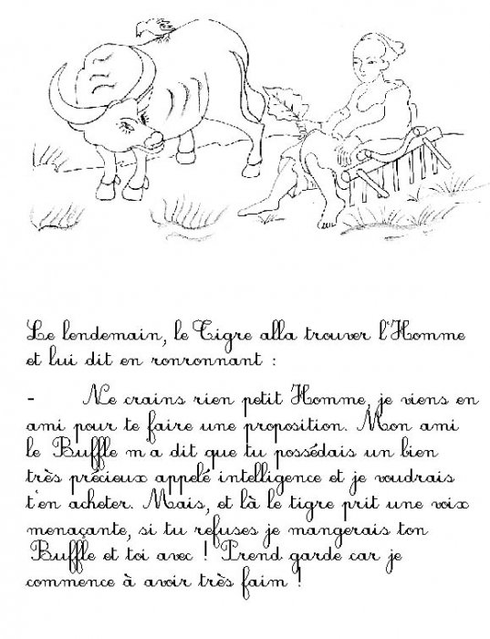 Imprimer la page 5 du conte "Le tigre et le paysan" 