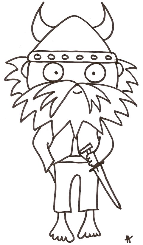 Coloriage du dessin d'un viking: dessin 10
