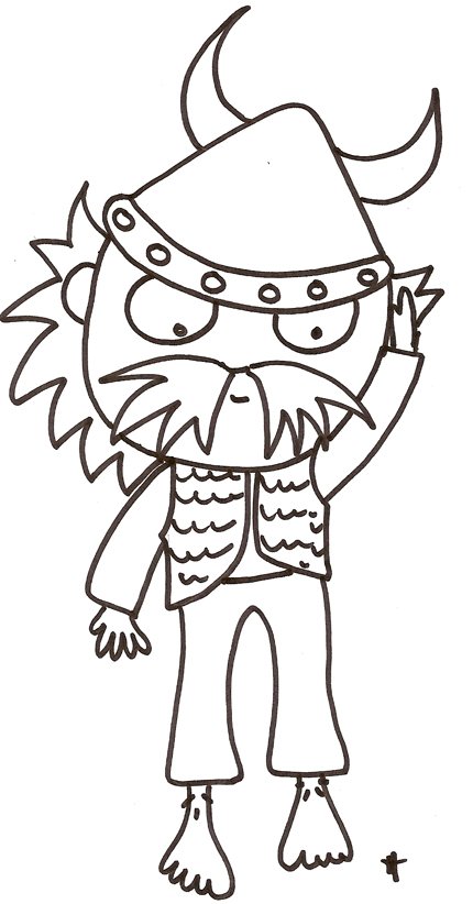 Coloriage du dessin d'un viking: dessin 11
