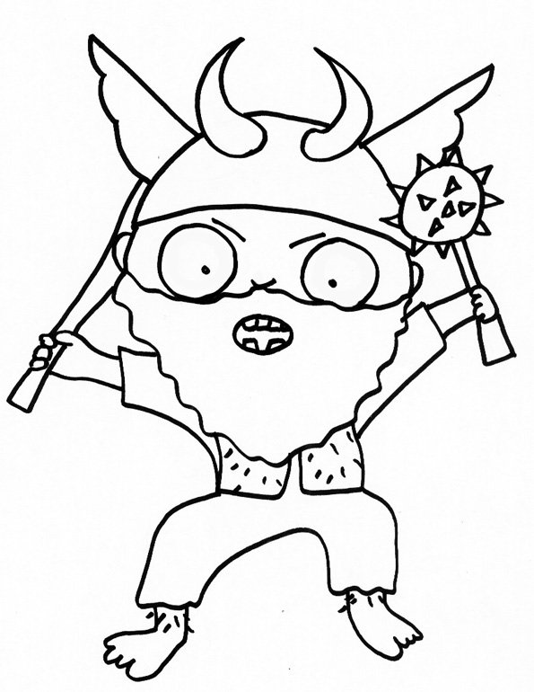 coloriage du viking arm&eacute;
