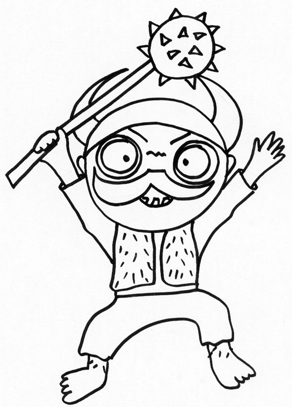 coloriage du viking &agrave; la massue 
