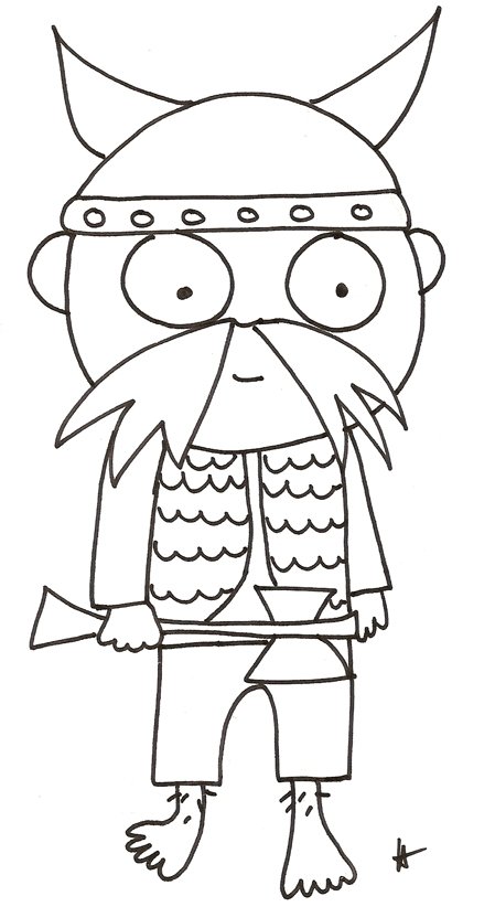 Coloriage du dessin d'un viking: dessin 8
