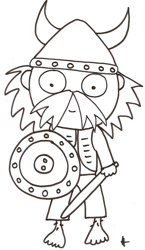 Coloriage du dessin d'un viking: dessin 8
