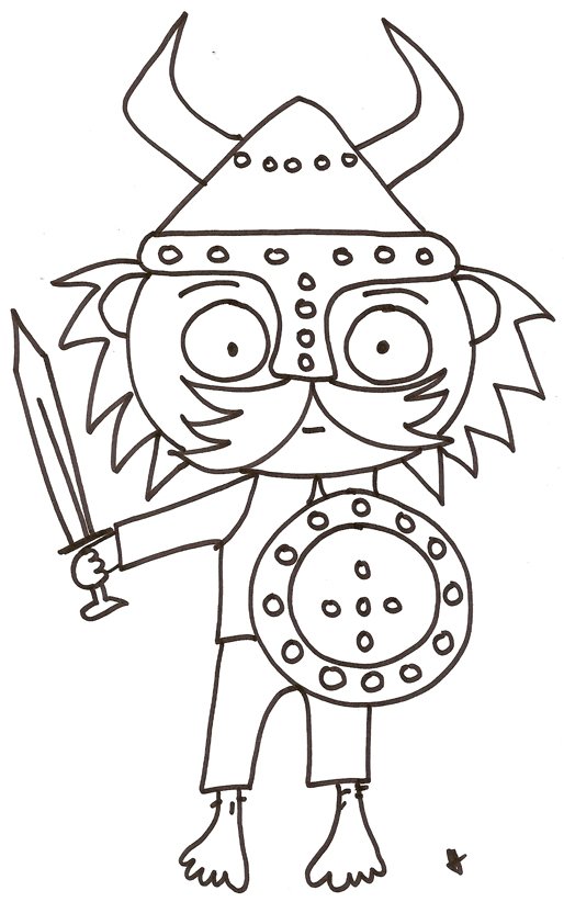 Coloriage du dessin d'un viking: dessin 9
