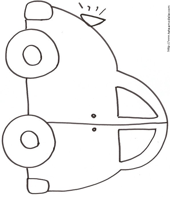 Coloriage d'une voiture toute en rondeur &agrave; deux portes
