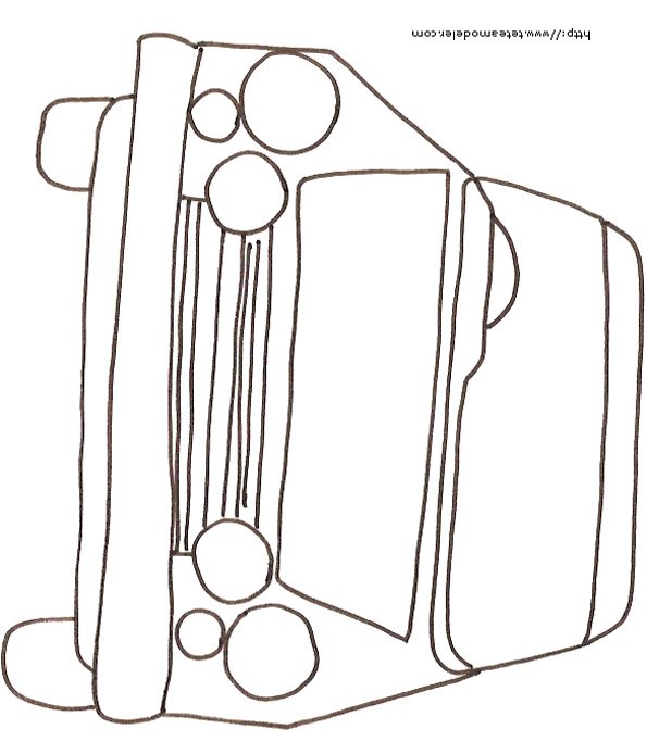 Coloriage d'une voiture vue de face dessin 4