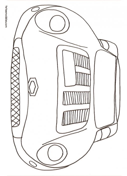 Coloriage enant : voiture de course de face