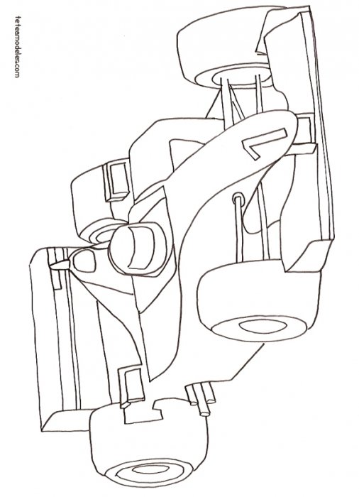 Coloriage enant : voiture de course a aileron