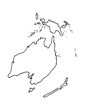 Cartes de l'Australie &agrave; colorier
