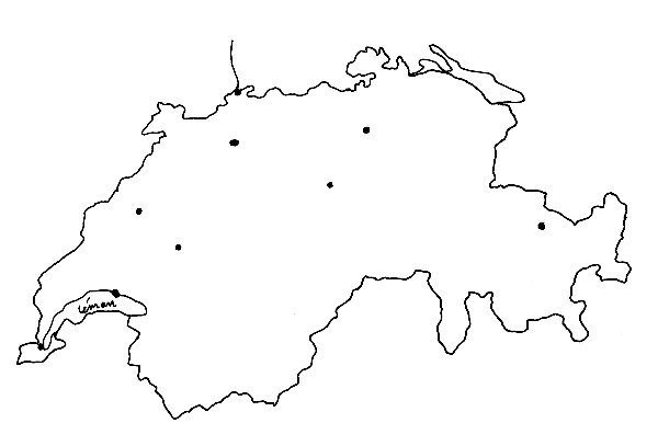 Cartes de la Suisse &agrave; colorier
