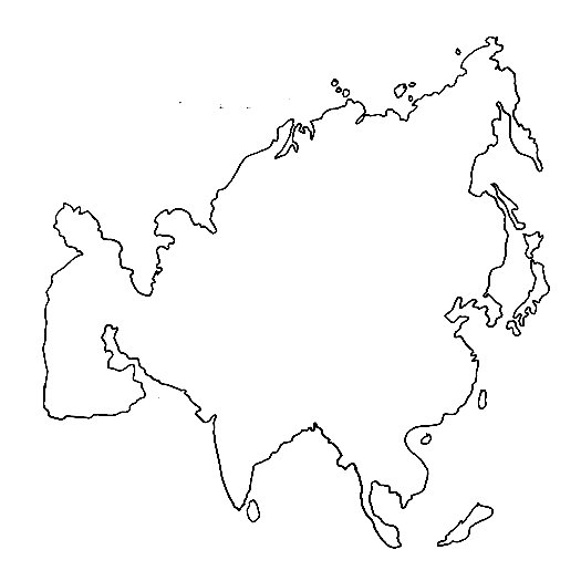Cartes de l'Asie  &agrave; colorier
