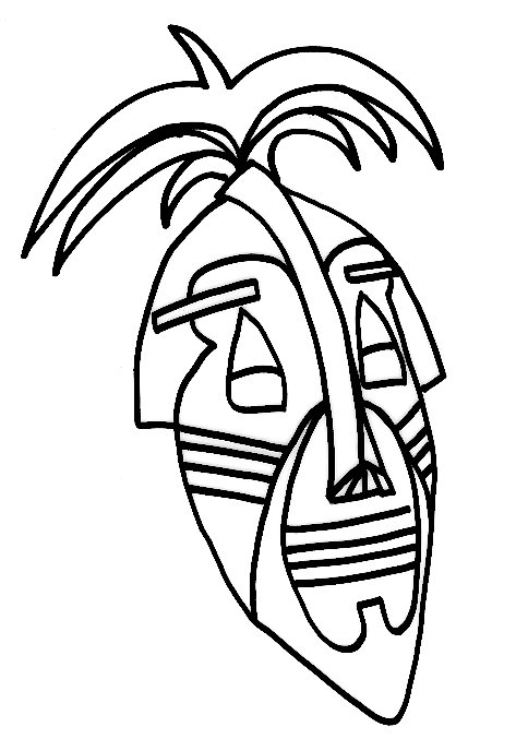 coloriages du caranval masque africain
