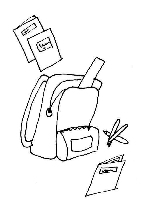 coloriage cartables de rentr&eacute;e

