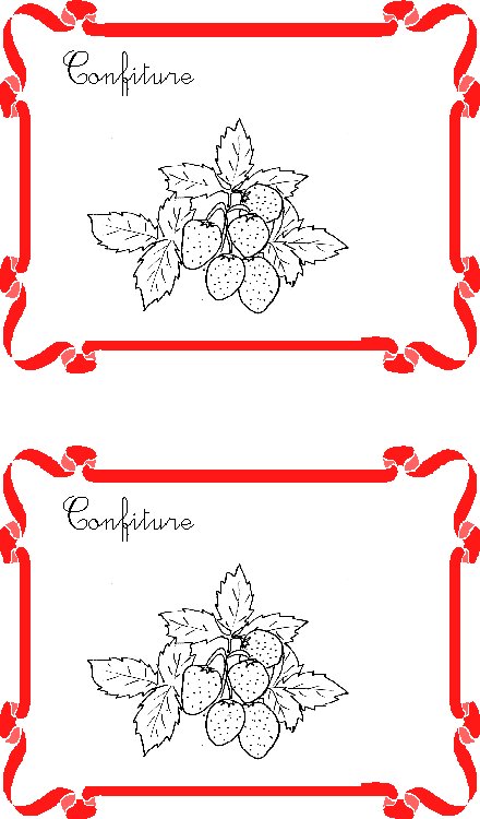 Imprimer les &eacute;tiquettes pour la confiture de fraises 
