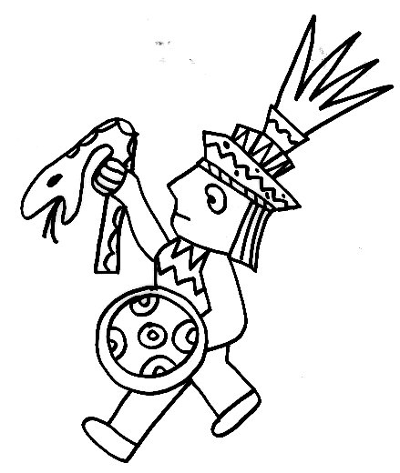 coloriage indien au serpent
