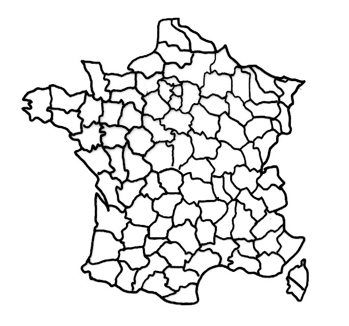 Carte des d&eacute;partements
